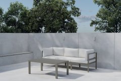 Venture Design AB Set sofa 2-sjedača i fotelja s stolom 70x120x45 cm smeđa