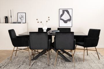 Venture Design AB Set blagovaonskog stola i stolica Piazza i Petra, stol 76x180x90 cm, stolica 60x87x57 cm, crna