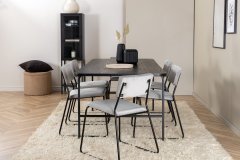 Venture Design AB Set za blagovanje Uno i Kenth stol 74x200x90 cm stolica 52x76x40 cm crna