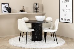 Venture Design AB Set za blagovanje Stol Marbs 110x75 cm Stolac 53x87x44 cm Crno Bijeli