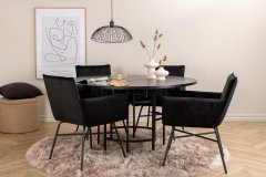 Venture Design AB Set za blagovanje Copenhagen Petra stol 140x74 cm stolica 60x87x57 cm crna