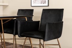 Venture Design AB Set za blagovanje Petra stol 75x190x90 cm stolica 60x87x57 cm crna