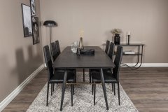 Venture Design AB Set za blagovanje stol i stolice zlatni, produživi, 76x180x85 cm, stol crni