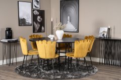 Venture Design AB Set za blagovanje Stol i stolice Copenhagen Limhamn Stol 140x74 cm Stolica 54x82,5x44,5 cm Crna Žuta