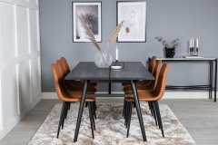 Venture Design AB Set za blagovanje Stol za produženje i stolica Polar 75x195x95 cm Crno smeđa