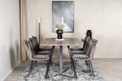 Venture Design AB Set za blagovaonski stol i stolice 75x180x90 cm stol, 54x82.5x44.5 cm stolica, siva