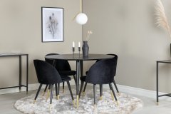 Venture Design AB Set za blagovanje Dipp stol 115 cm stolica 57x76,5x50 cm crna