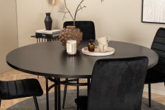 Venture Design AB Set za blagovanje Stol Copenhagen 140x74 cm Stolica 49x94x43 cm Crna