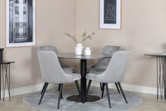 Venture Design AB Set za blagovanje Estelle, stol 106x75 cm, stolica 66x88,5x50 cm, crna
