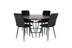 Venture Design AB Set za blagovanje Stol Copenhagen 140x74 cm Stolica 49x94x43 cm Crna