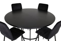 Venture Design AB Set za blagovanje Stol Copenhagen 140x74 cm Stolica 49x94x43 cm Crna