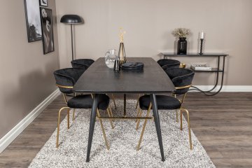 Venture Design AB Set za blagovanje Arrow stol 76x180x85 cm stolica 61x79x58 cm crna