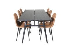 Venture Design AB Set za blagovanje Stol za produženje i stolica Polar 75x195x95 cm Crno smeđa