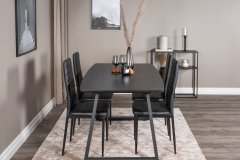 Venture Design AB Set za blagovanje Inca stol 75x160x85 cm stolica 48x98x42 cm crna