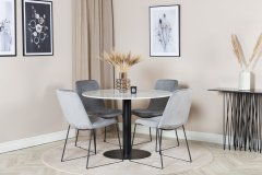 Venture Design AB Set za blagovanje Estelle i stol Muce 106x75 cm bijeli sivi