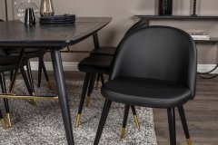 Venture Design AB Set za blagovanje s produžnim stolom 76x180x85 cm, stolica 57x76,5x50 cm, crna