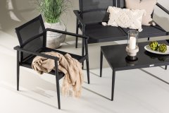 Venture Design AB Set sofa, stol za odmor 43x55x90 cm, stolac 81x58x63 cm, sofa 81x105x61 cm, crna