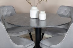 Venture Design AB Set za blagovanje Estelle, stol 106x75 cm, stolica 66x88,5x50 cm, crna