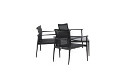 Venture Design AB Set sofa, stol za odmor 43x55x90 cm, stolac 81x58x63 cm, sofa 81x105x61 cm, crna