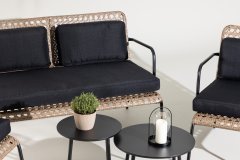 Venture Design AB Set sofa Dvosjed i fotelje 87x78x122 cm Crna