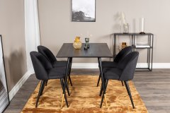 Venture Design AB Set za blagovanje Stol Dipp 75x120x85 cm Stolica 57x76,5x50 cm Crna