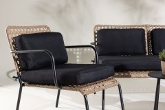 Venture Design AB Set sofa Dvosjed i fotelje 87x78x122 cm Crna