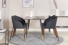 Venture Design AB Set za blagovanje Stolić i stolica Dipp Arch Stolić 75x120x85 cm Stolica 55x83x48,5 cm Crna