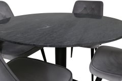 Venture Design AB Set za blagovanje Estelle, stol 106x75 cm, stolica 66x88,5x50 cm, crna