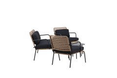 Venture Design AB Set sofa Dvosjed i fotelje 87x78x122 cm Crna