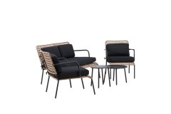 Venture Design AB Set sofa Dvosjed i fotelje 87x78x122 cm Crna