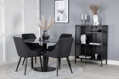 Venture Design AB Set za blagovanje Estelle s stolom Plaza 106x75 cm, stolica 58x86x49 cm, crna