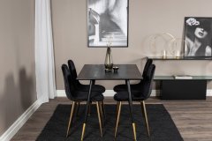 Venture Design AB Set za blagovanje, stol i stolice, 75x120x85 cm, crne boje