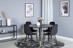 Venture Design AB Set za blagovanje s stolom Dipp i Polar, stol 115 cm, stolice 52x86x44 cm, crne boje