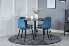 Venture Design AB Set za blagovanje Stol i stolice Dipp i Arctic Stol 115 cm Stolica 47,5x82x49 cm Crna Plava