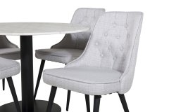 Venture Design AB Set za blagovanje Estelle stol 106x75 cm stolica 66x88,5x50 cm bijela siva