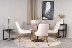 Venture Design AB Set za blagovanje Estelle stol 106x75 cm stolica 66x88,5x50 cm bež