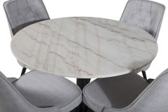 Venture Design AB Set za blagovanje Estelle stol 106x75 cm stolica 66x88,5x50 cm bijela siva