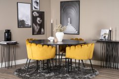 Venture Design AB Set za blagovaonski stol i stolice Copenhagen Limhamn Stol 140x74 cm Crno Žuti