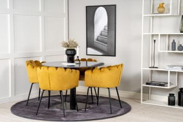 Venture Design AB Set za blagovaonski stol i stolice 106x75 cm crno žuti