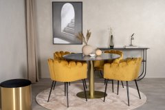 Venture Design AB Set za blagovanje Estelle Limhamn stol 106x75 cm stolica 54x77x61 cm žuta