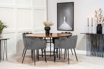 Venture Design AB Set za blagovanje, okrugli stol 140x75 cm, smeđa i siva, stol i stolice