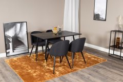 Venture Design AB Set za blagovanje Stol Dipp 75x120x85 cm Stolica 57x76,5x50 cm Crna