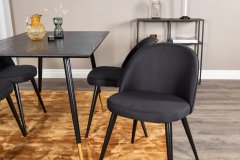 Venture Design AB Set za blagovanje Stol Dipp 75x120x85 cm Stolica 57x76,5x50 cm Crna