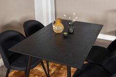 Venture Design AB Set za blagovanje Stol Dipp 75x120x85 cm Stolica 57x76,5x50 cm Crna