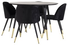 Venture Design AB Set za blagovanje Dipp stol 115 cm stolica 57x76,5x50 cm crna