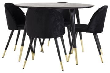 Venture Design AB Set blagovaonskog stola i stolica Dipp Stol 115x75 cm Stolica 57x76,5x50 cm Crna