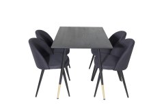 Venture Design AB Set za blagovanje Stol Dipp 75x120x85 cm Stolica 57x76,5x50 cm Crna