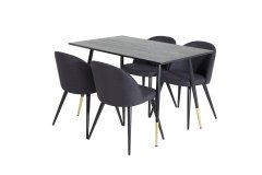 Venture Design AB Set za blagovanje Stol Dipp 75x120x85 cm Stolica 57x76,5x50 cm Crna