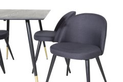 Venture Design AB Set za blagovanje Stol Dipp 75x120x85 cm Stolica 57x76,5x50 cm Crna