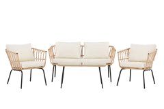 Venture Design AB Set za dnevni boravak 2 fotelje, sofa, stol, stol 95x50x45 cm, crni
